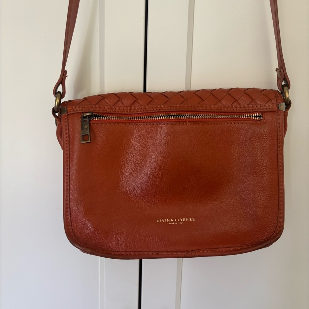 Divina Firenze Woven brown Leather crossbody bag: Genuine leather from Italy - Picture 4 of 7